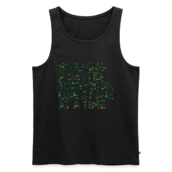 Mason Masonic Camo Freemason - Männer Premium Bio Tank Top - Schwarz - Vorne - AI Model Male 178 light (178cm)