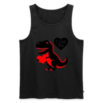 High-contrast Baby-t-rex - Men's Premium Organic Tank Top - black - Front - AI Model Male 178 light (178cm)