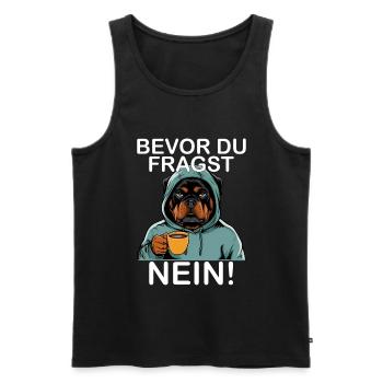 Avant de demander Aucun Rottweiler drôle - Débardeur bio Premium Homme - noir - Devant - Michal (187cm)