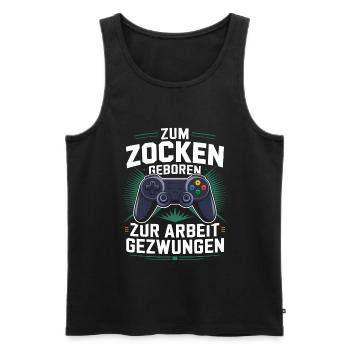 Jeux vidéo Pc Gamer Zocker Zocken - Débardeur bio Premium Homme - noir - Devant - Michal (187cm)