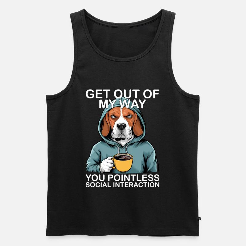 Lustiger Beagle - Männer Premium Bio Tank Top - Schwarz