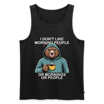 Funny Bear Grizzly - Men's Premium Organic Tank Top - black - Front - Michal (187cm)