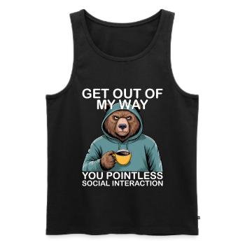 Funny Bear Grizzly - Men's Premium Organic Tank Top - black - Front - Michal (187cm)