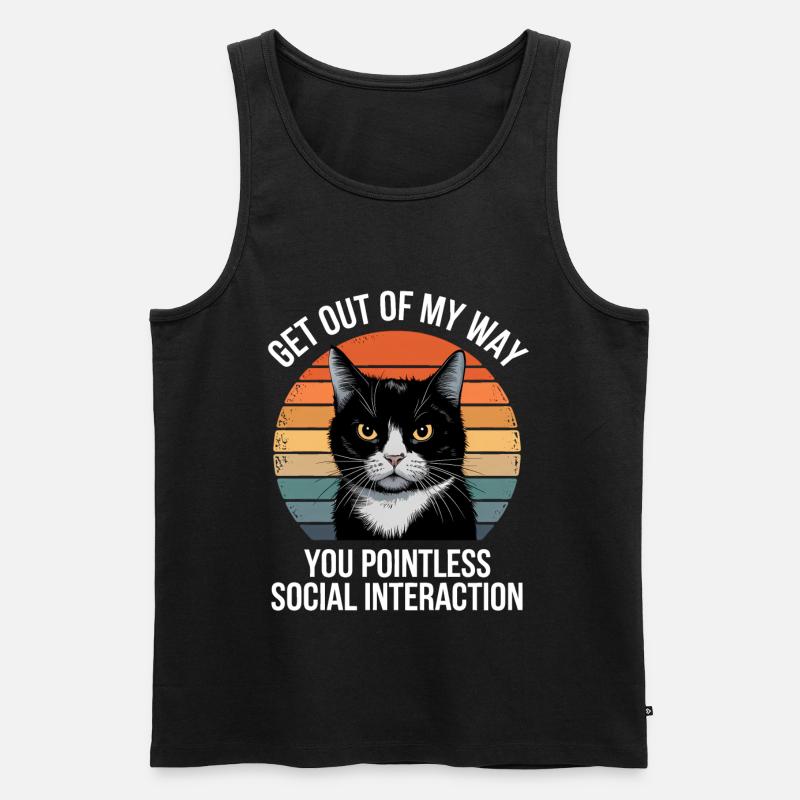 Lustige Schwarze Katze - Männer Premium Bio Tank Top - Schwarz