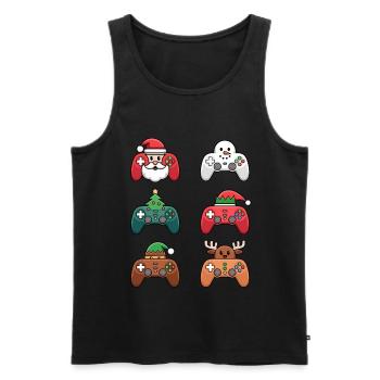Gamer Weihanchten Gaming Weihnachten Zocken Zocker - Männer Premium Bio Tank Top - Schwarz - Vorne - AI Model Male 178 light (178cm)