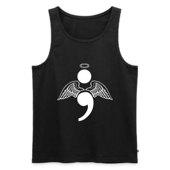 Mental Health Depression Semicolon - Men's Premium Organic Tank Top - black - Front - Michal (187cm)