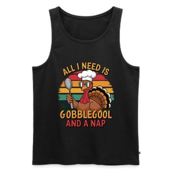 Truthahn-tag Thanksgiving Day Gobblegool - Männer Premium Bio Tank Top - Schwarz - Vorne - AI Model Male 178 light (178cm)