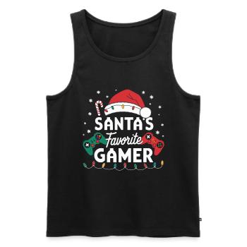 Gamer Gaming Gamer Gaming Noël - Débardeur bio Premium Homme - noir - Devant - Michal (187cm)