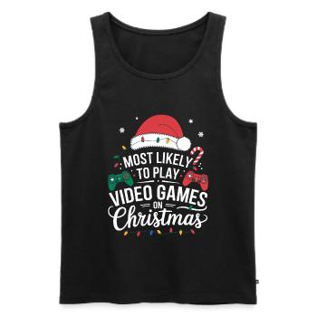 Gamer Gaming Gamer Gaming Christmas - Men's Premium Organic Tank Top - black - Front - Michal (187cm)