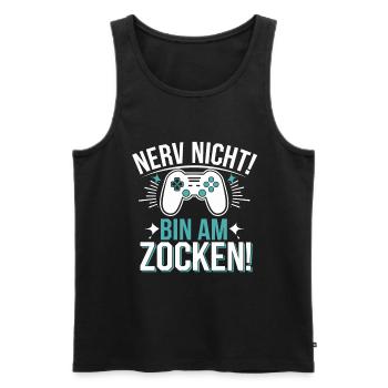 Gamer Gaming Gamer Gaming Noël - Débardeur bio Premium Homme - noir - Devant - Michal (187cm)