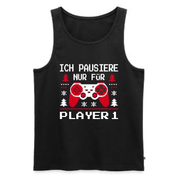 Gamer Gaming Gamer Gaming Christmas - Men's Premium Organic Tank Top - black - Front - Michal (187cm)