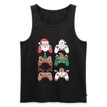 Gamer Gaming Gamer Gaming Christmas - Men's Premium Organic Tank Top - black - Front - Michal (187cm)