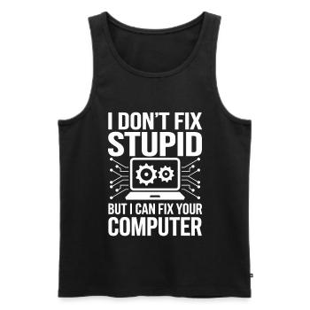 Administrator Support Nerd Computer Tech - Men's Premium Organic Tank Top - black - Front - AI Model Male 178 light (178cm)