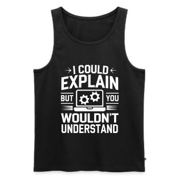 Administrator Support Nerd Computer Tech - Men's Premium Organic Tank Top - black - Front - AI Model Male 178 light (178cm)
