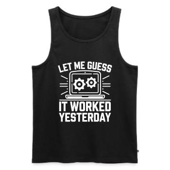 Administrator Support Nerd Computer Tech - Men's Premium Organic Tank Top - black - Front - AI Model Male 178 light (178cm)
