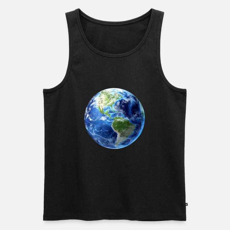 Planet Erde - Männer Premium Bio Tank Top - Schwarz