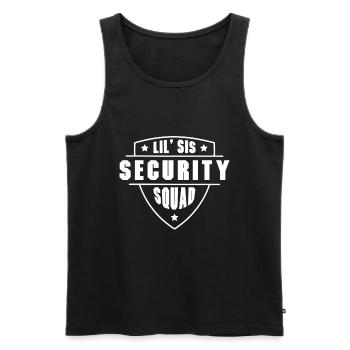 Lil 'Sis Security Squad Geschwister - Männer Premium Bio Tank Top - Schwarz - Vorne - AI Model Male 178 light (178cm)
