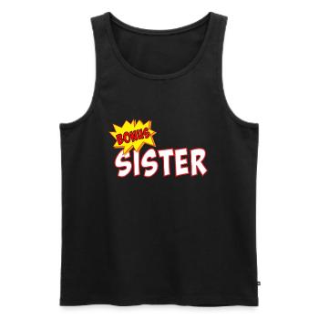Bonus Schwester Lustige Stiefschwester Geschwister - Männer Premium Bio Tank Top - Schwarz - Vorne - AI Model Male 178 light (178cm)
