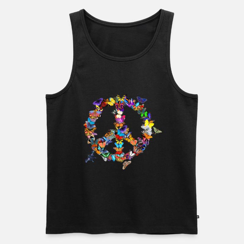 Friedensymbol Peacezeichen - Männer Premium Bio Tank Top - Schwarz