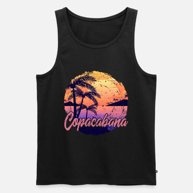 Copacabana Sunset - Männer Premium Bio Tank Top - Schwarz
