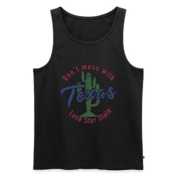 Don't mess with Texas Cactus - Männer Premium Bio Tank Top - Schwarz - Vorne - Michal (187cm)