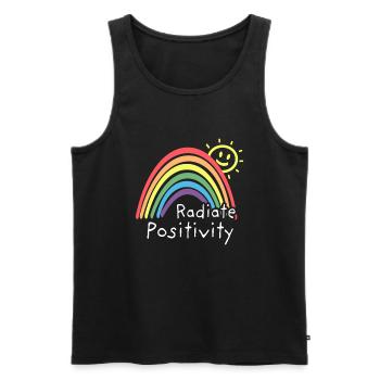 T&D Radiate Positivity Cute Rainbow - Men's Premium Organic Tank Top - black - Front - AI Model Male 178 light (178cm)