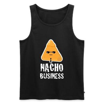 Entreprise Nacho. Grande chemise pour les hommes d'affaires. - Débardeur bio Premium Homme - noir - Devant - Michal (187cm)
