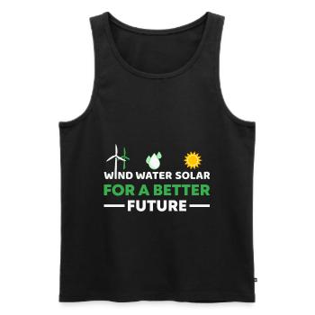Wind, Water, Solar - For A Better Future - Männer Premium Bio Tank Top - Schwarz - Vorne - Michal (187cm)