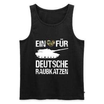 Panzer Bundeswehr Panzerfahrer Sprüche Herren - Männer Premium Bio Tank Top - Schwarz - Vorne - Michal (187cm)