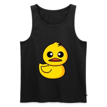 Ente Comic Tier - Männer Premium Bio Tank Top - Schwarz - Vorne - Michal (187cm)
