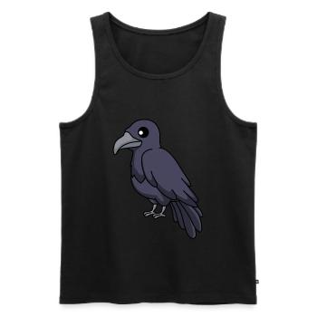Corbeau Comic Animal - Débardeur bio Premium Homme - noir - Devant - Michal (187cm)
