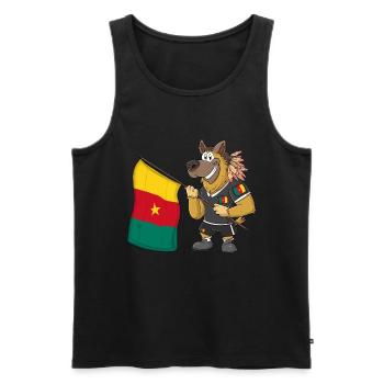 Kamerun Rasta Hund - Männer Premium Bio Tank Top - Schwarz - Vorne - AI Model Male 178 light (178cm)