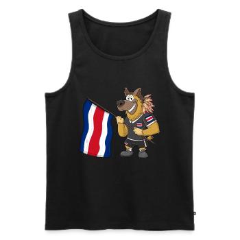 Costa Rica Rasta Hund - Männer Premium Bio Tank Top - Schwarz - Vorne - Michal (187cm)