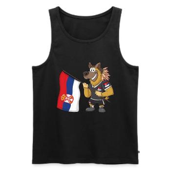 Serbien Rasta Hund - Männer Premium Bio Tank Top - Schwarz - Vorne - Michal (187cm)