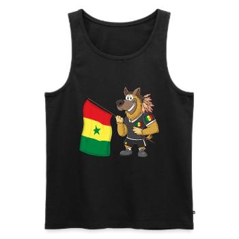 Senegal Rasta Hund - Männer Premium Bio Tank Top - Schwarz - Vorne - Michal (187cm)