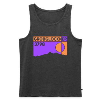 Großglockner Besteigung Skitour Bergtour Andenken - Männer Premium Bio Tank Top - Anthrazit meliert - Vorne - AI Model Male 178 light (178cm)