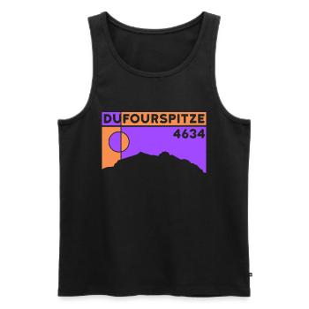 Dufourspitze Valais Alpine Tour Tour Souvenir - Men's Premium Organic Tank Top - black - Front - AI Model Male 178 light (178cm)