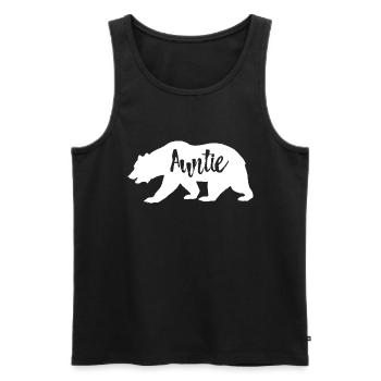 Auntie Bear - Men's Premium Organic Tank Top - black - Front - Michal (187cm)