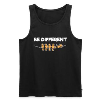 Be Different - Männer Premium Bio Tank Top - Schwarz - Vorne - Michal (187cm)