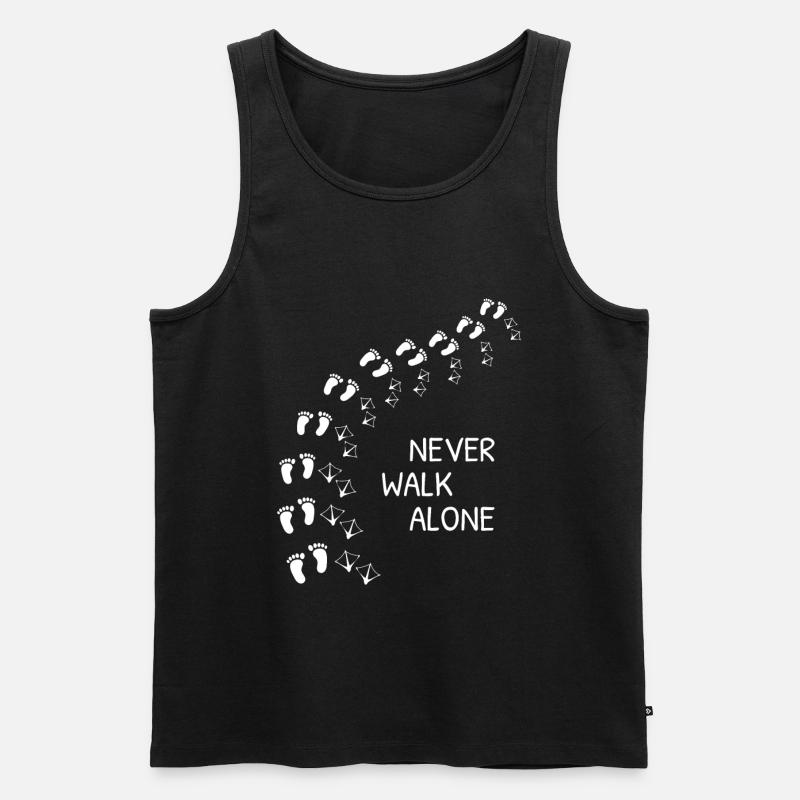 Never Walk Alone - Männer Premium Bio Tank Top - Schwarz