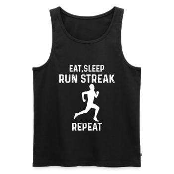 Mangez Sleep Run Streak Répétez Funny Runner - Débardeur bio Premium Homme - noir - Devant - Michal (187cm)