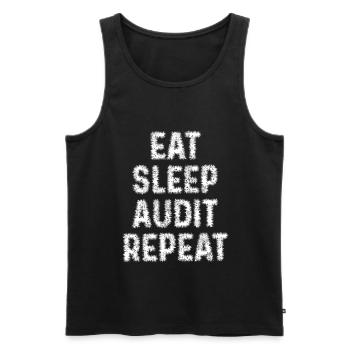 Eat-sleep audit repetition - Men's Premium Organic Tank Top - black - Front - Michal (187cm)
