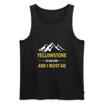 Yellowstone ruft: Ich muss in den Nationalpark - Männer Premium Bio Tank Top - Schwarz - Vorne - AI Model Male 178 light (178cm)