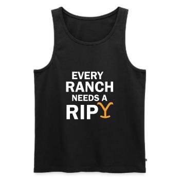 Chaque ranch a besoin d’un RIP Yellowstone - Débardeur bio Premium Homme - noir - Devant - Michal (187cm)