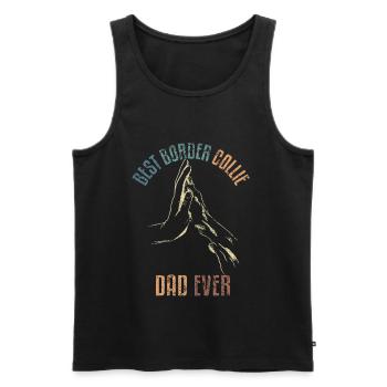 Border Collie Papa Vater Dad - Männer Premium Bio Tank Top - Schwarz - Vorne - Michal (187cm)