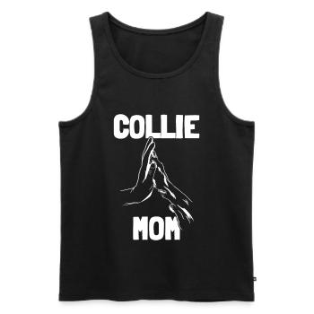 Border collie maman maman maman patte - Débardeur bio Premium Homme - noir - Devant - Michal (187cm)
