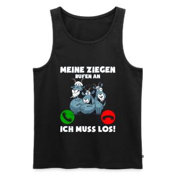 Meine Ziegen rufen an ich muss los - Männer Premium Bio Tank Top - Schwarz - Vorne - AI Model Male 178 light (178cm)