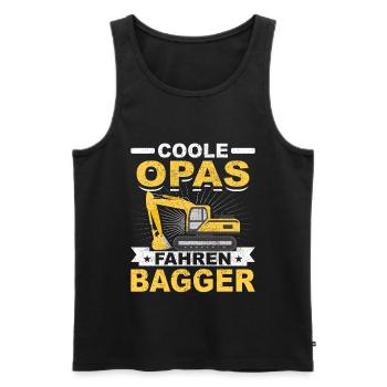 Baggerführer Geschenk Baggerfahrer Opa Bagger - Männer Premium Bio Tank Top - Schwarz - Vorne - Michal (187cm)