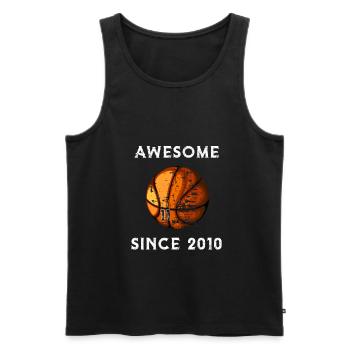 Basketball 2010 Birthday - Men's Premium Organic Tank Top - black - Front - AI Model Male 178 light (178cm)