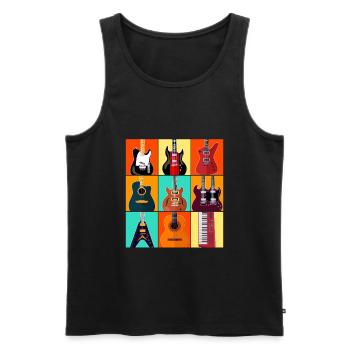 Guitar Guitarist Retro Musician Guitar Player - Men's Premium Organic Tank Top - black - Front - Michal (187cm)